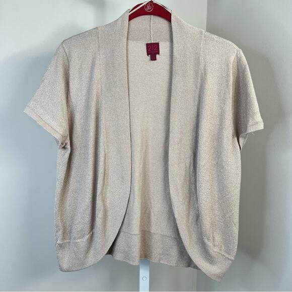 212 Collection Gold Speck Nude Cardigan Size Large - Picture 7 of 8